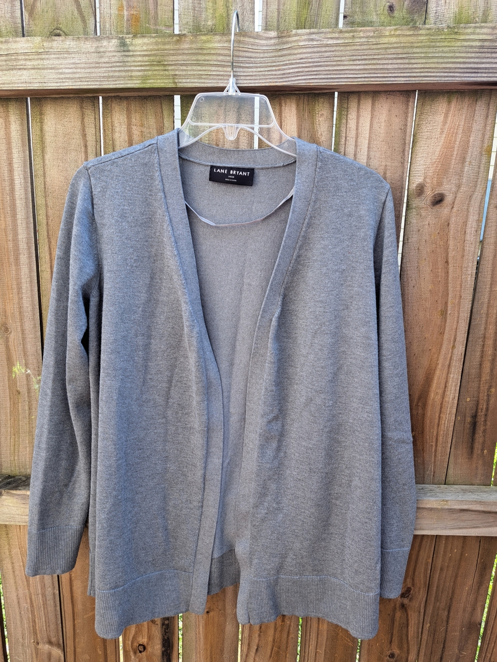 Lane Bryant Gray Open Cardigan